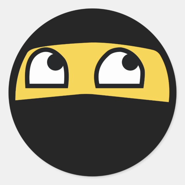 Adesivo Redondo ninja emoji engraçado (Frente)