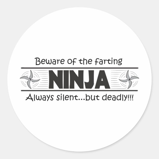 Adesivo Redondo ninja fart (Frente)