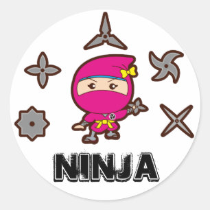 Adesivo Redondo Ninja Girl