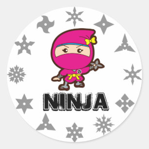 Adesivo Redondo Ninja Girl