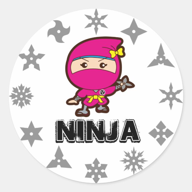 Adesivo Redondo Ninja Girl (Frente)