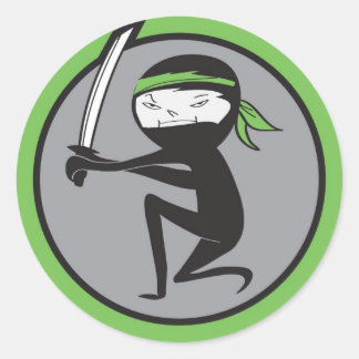 Adesivo Redondo Ninja Green Belt Stickers
