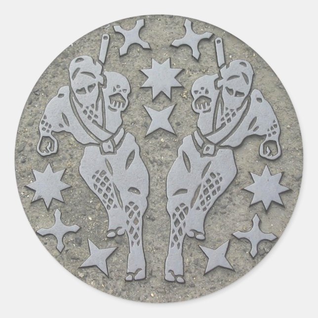 Adesivo Redondo Ninja Manhole (Frente)