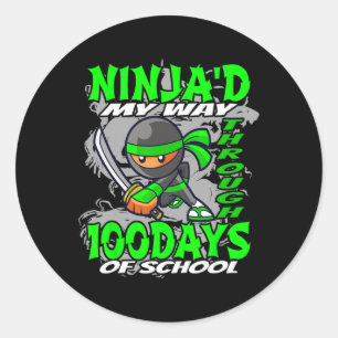Adesivo Redondo Ninja me deixou passar por 100 dias de escola - Ni