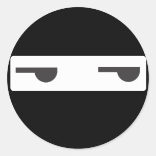 Adesivo Redondo ninja minimalista