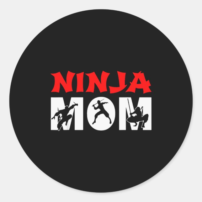 Adesivo Redondo Ninja Mom Funny Ninja Mom For Women  (Frente)
