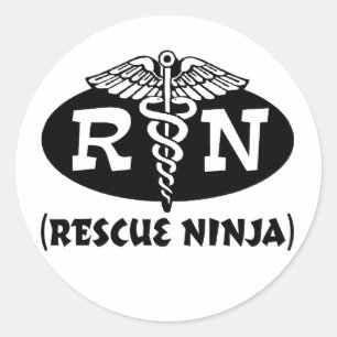 Adesivo Redondo Ninja Nurse