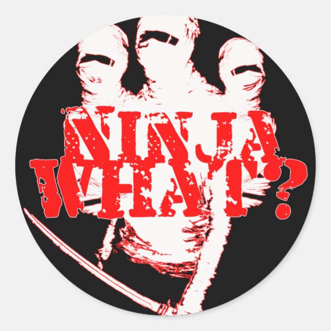 ADESIVO REDONDO NINJA O QUÊ? (Frente)