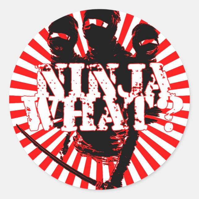 ADESIVO REDONDO NINJA O QUÊ? (Frente)