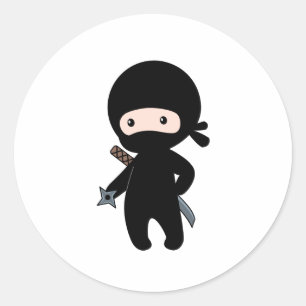 Adesivo Redondo Ninja Pequena, segurando estrela