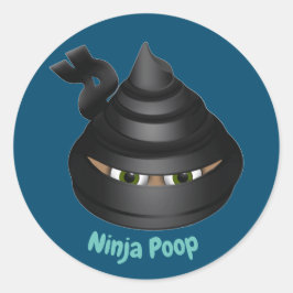 Adesivo Redondo Ninja Poop Emoji