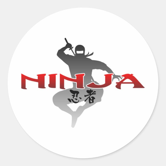 Adesivo Redondo Ninja Silhouette (Frente)