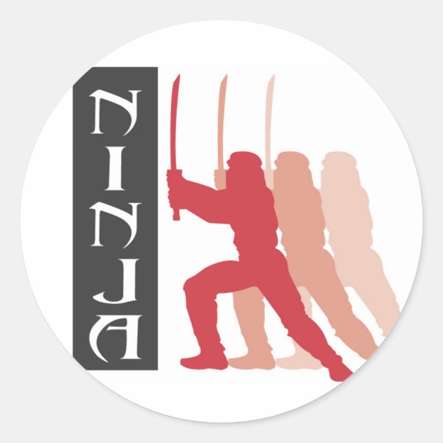 Adesivo Redondo Ninja Sticker (Frente)
