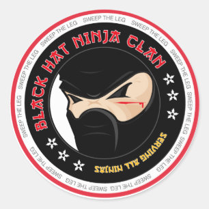 Adesivo Redondo Ninja Sticker Preto