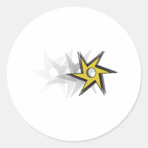 Adesivo Redondo Ninja Throwing Star