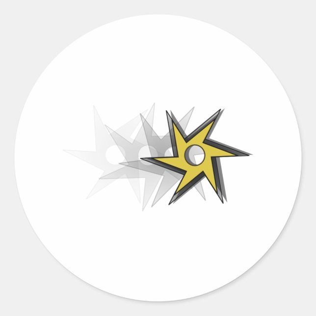 Adesivo Redondo Ninja Throwing Star (Frente)
