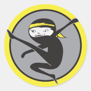 Adesivo Redondo Ninja Yellow Belt Stickers