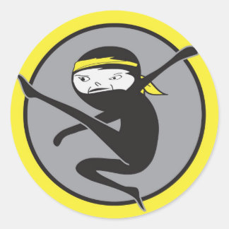 Adesivo Redondo Ninja Yellow Belt Stickers