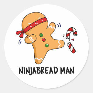 Adesivo Redondo Ninjabread Man Cute Gingerpão Pun