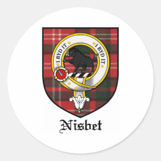 Adesivo Redondo Nisbet Clan Crest Crachá Tartan