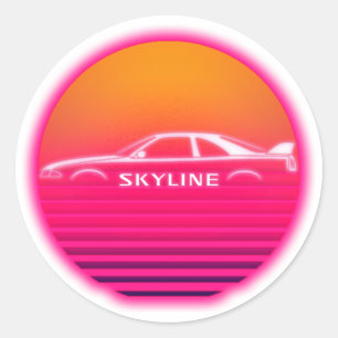 Adesivo Redondo Nissan Skyline Graphic