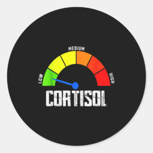 Adesivo Redondo Níveis de cortisol baixos engraçados v meme