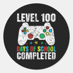 Adesivo Redondo Nível 100 Dias De Gamam De Vídeo Gamers Concluído