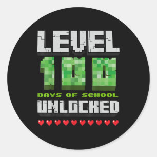 Adesivo Redondo Nível 100 Dias De Pixel 100 De Jogos Desbloqueados