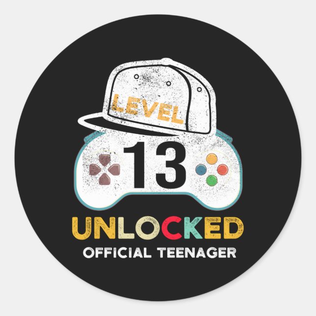 Adesivo Redondo Nível 13 - Gamer 13 do Nager Oficial Desbloqueado (Frente)