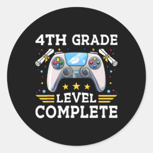 Adesivo Redondo Nível 4º Graduado Gamer Cl Completo De 2025