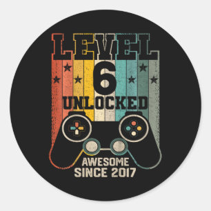 Adesivo Redondo Nível 6 Desbloqueado Incrível 2017 Jogo 6 B
