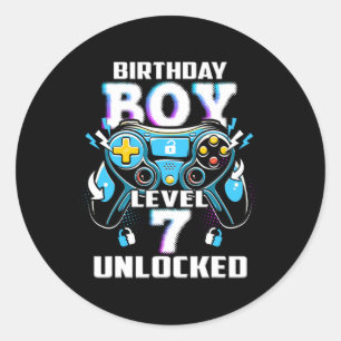 Adesivo Redondo Nível 7 7 do jogo de vídeo desbloqueado Birthday G