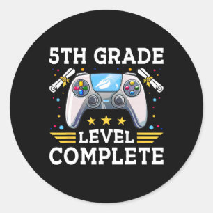 Adesivo Redondo Nível De 5 Nível Completado De Gamer Kids Cl De 20