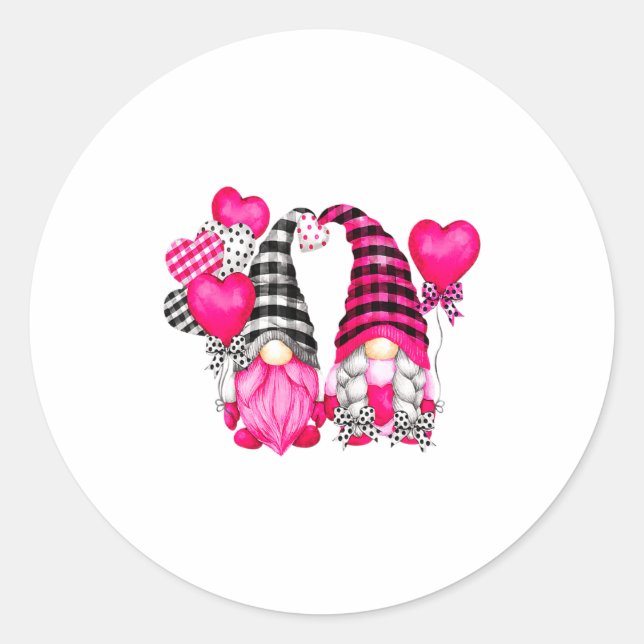Adesivo Redondo Nk Buffalo Plaid And Heart Balloons Valentines D _ (Frente)