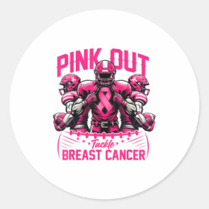 Adesivo Redondo Nk Out Tackear a Consciência do Cancer da Mama Foo