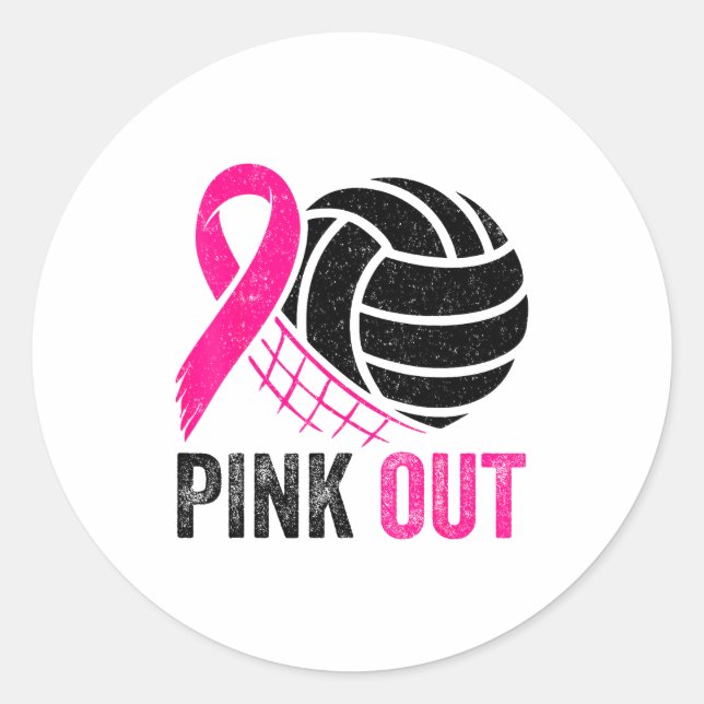 Adesivo Redondo Nk Out Volleyball Breast Cancer Awareness Nk Ribbo (Frente)