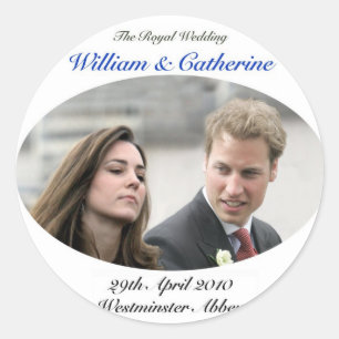 Adesivo Redondo No.1 o William & a Catherine Wedding reais