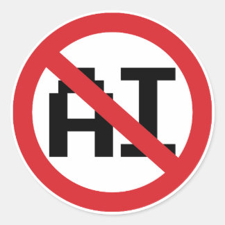 Adesivo Redondo No AI Artificial Intelligence - Resist AI