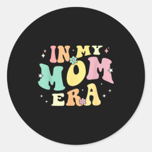 Adesivo Redondo No amor da era da mamãe groovy retrô dia das mães