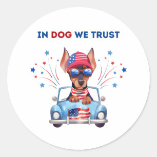 Adesivo Redondo No Cachorro, Confiamos No Pun Round Sticker