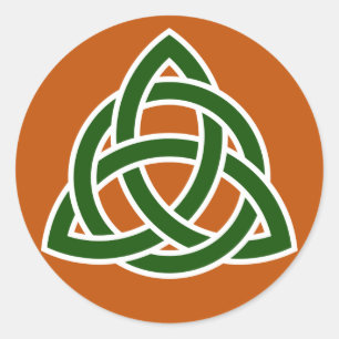 Adesivo Redondo Nó Celta Triquete (verde e branco)