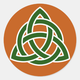 Adesivo Redondo Nó Celta Triquete (verde e branco)