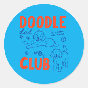 Adesivo Redondo No Clube do Papai Doodle Golden Doodle