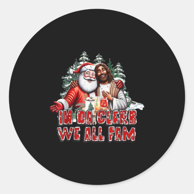 Adesivo Redondo No Da Clerb, Todos Famos Papais noeis De Jesus Eng (Frente)