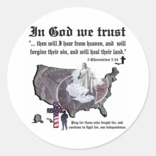 Adesivo Redondo No DEUS NÓS CONFIAMOS - 2 7:14 das crónicas