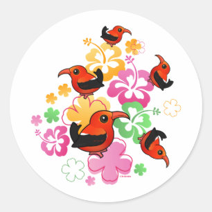 Adesivo Redondo No estilo havaiano "I'iwi