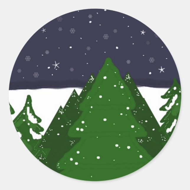 Adesivo Redondo No frio do inverno (Frente)