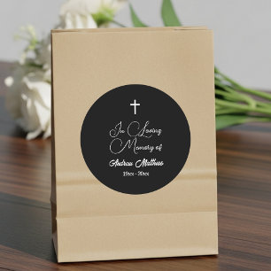 Adesivo Redondo No Funeral Elegante da Memória