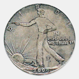 Adesivo Redondo No golfe de Disco Confiamos