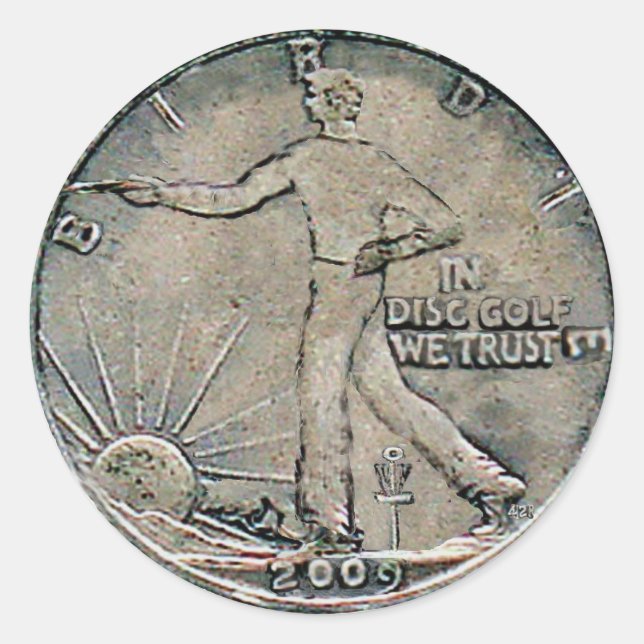 Adesivo Redondo No golfe de Disco Confiamos (Frente)